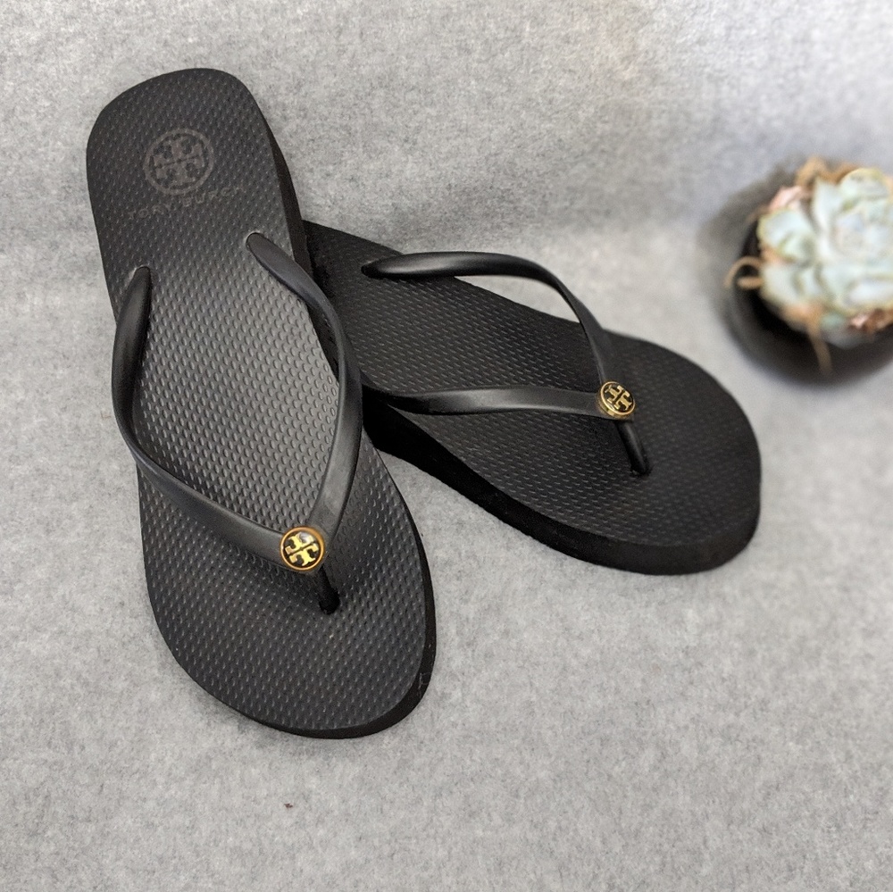 Tory Burch wedge flip flops